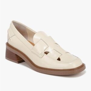 Franco Sarto Patent Vanilla White Cutout Loafers